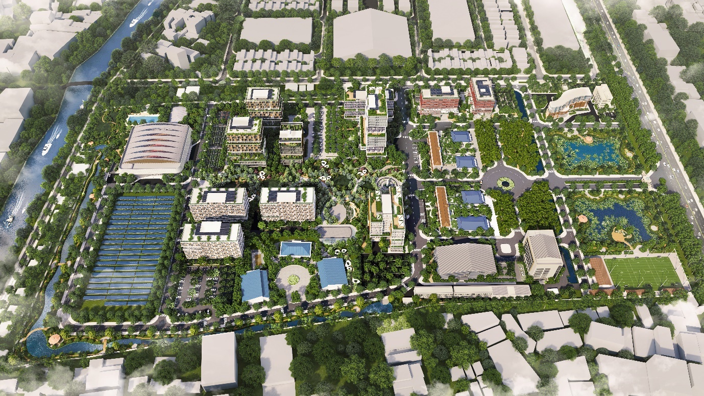 Tổng thể quy hoạch Trường Đại học Cửu Long, xã Phú Quới, tỉnh Vĩnh Long